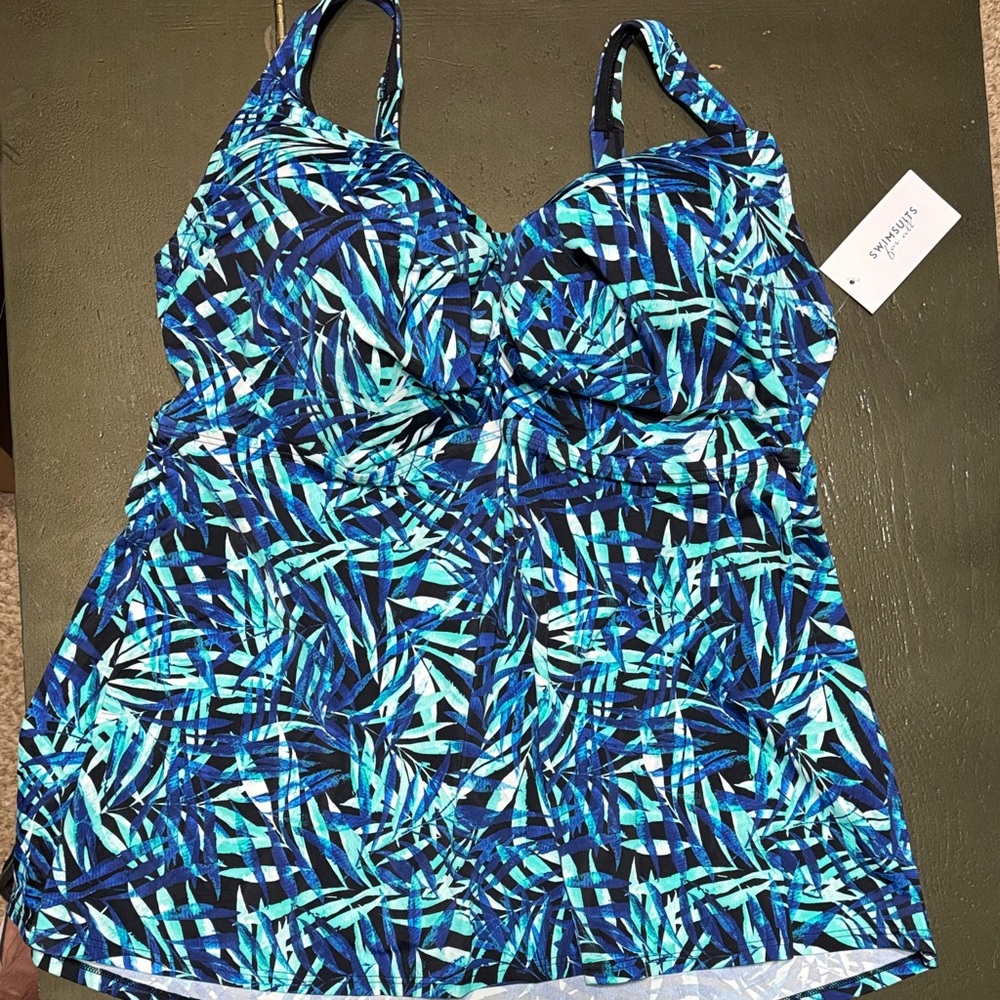 Swimsuits For All Blue and Black Swim Coverup